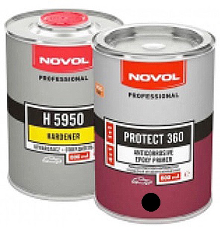 NOVOL 91580 PROTECT 360 эпоксидная грунтовка черный 1 + 1 отвердитель H5950 1,6 л