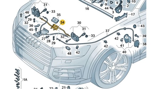 НОВІ ОРИГІНАЛЬНІ AUDI OE ТРОС ЗАМОК КРИШКИ 4M0823531B