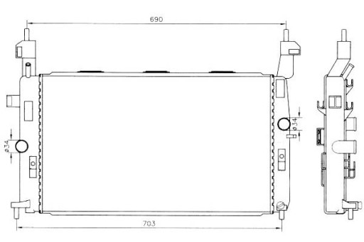 Nrf 55317 радиатор двигателя