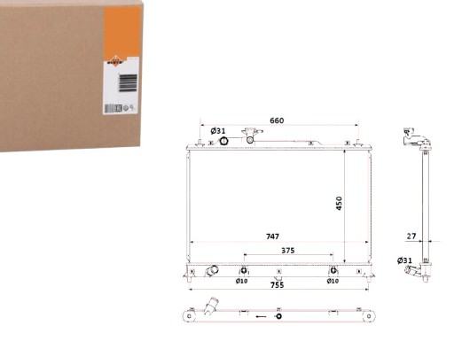 NRF53904(EXT) - NRF РАДІАТОР MAZDA CX-7 2.3 MZR DISI TURBO AUTOMA