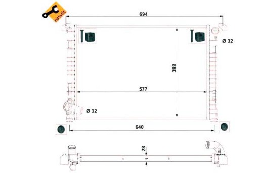 53807 (NRF) 104091 BWA2314 BW2314 DRM05101 - РАДИАТОР NRF MINI COOPER 1.6 01- NRF