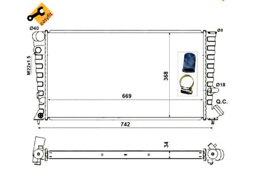 519510 1331Q7 - Радиатор nrf peugeot вода 306 nrf