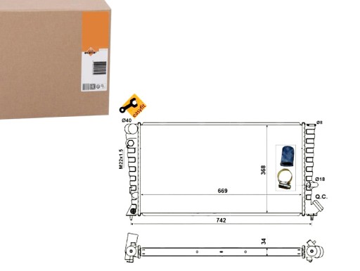 NRF519510/RS6 - Радиатор nrf peugeot вода 306 nrf