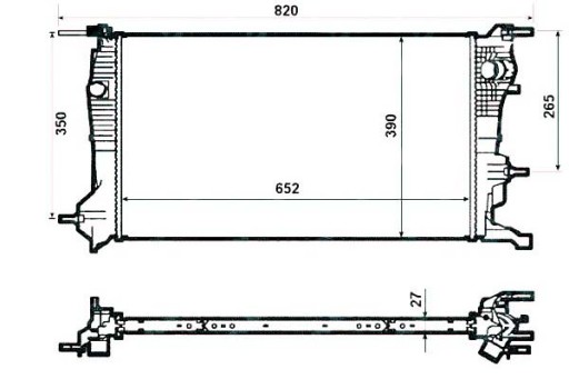 53964 (NRF) RTA2409 637607 735182 43002409 - NRF РАДІАТОР RENAULT MEGANE 1.9 2.0DCI 08- NRF