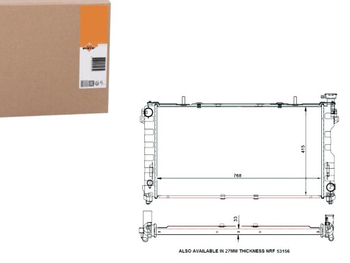 NRF56133(EXT) - РАДИАТОР ДВИГАТЕЛЯ NRF CHRYSLER VOYAGER IV 3.3 02.0