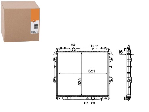 NRF58491(EXT) - РАДИАТОР ДВИГАТЕЛЯ NRF TOYOTA HILUX VII 2.5D/3.0D 1