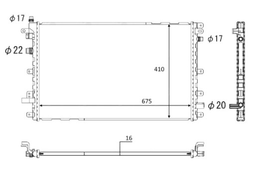 58569 - NRF РАДИАТОР ВОДЯНОГО ДВИГАТЕЛЯ CHEVROLET VOLT OPEL AMPERA 1.4 H 11.11-