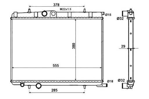 56021/NRF - Радиатор двигателя нрф (с элементами крепления шт.