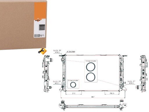 NRF53719(EXT) - РАДИАТОР NRF VW WATER A4 A5 A6 2.7 3.0TDI 3.2FSI 0