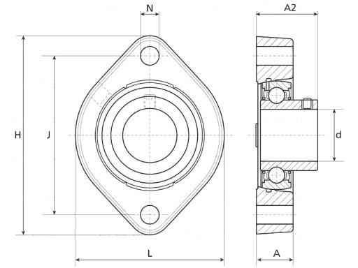 S.148256 - NTN SNR Підшипниковий вузол 2 гвинти (USFD207) 35,9 мм