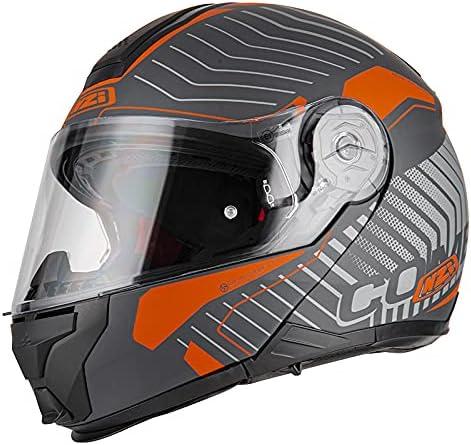 NZI Combi Duo 2 - Модульний мотоциклетний шолом полікарбонат сіро-помаранчевий