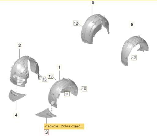 Колісна арка передня ліва нижня частина PORSCHE TAYCAN PAD809957A