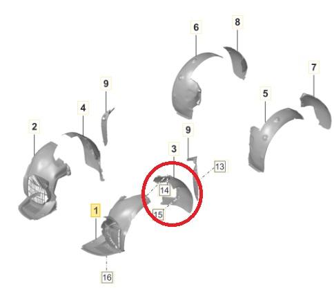 Колісна арка передня ліва PORSCHE CARRERA 992 992805911G