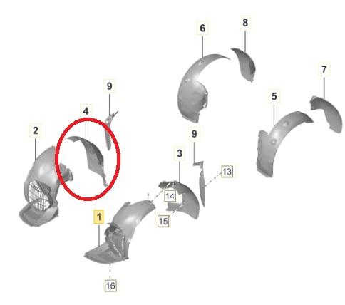 Арка передня права PORSCHE CARRERA 992 992805912G