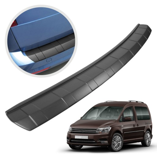 Накладка защитная накладка на задний бампер для VW CADDY 2015-2020 гг. | АБС