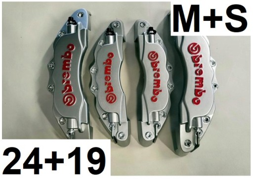 3D колодки гальмівні супорти BREMBO M+S Silver+red