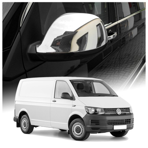 Накладки на бічні дзеркала для VW T6 TRANSPORTER 2015-2019 | сталь | хром