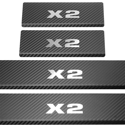 Накладки на пороги BMW X2 F39, нержавеющая сталь 304, отделка Carbon