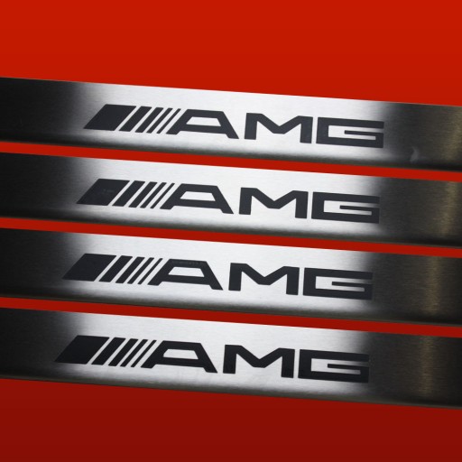 MERCEDES C W202 AMG Накладки на пороги, нержавіюча сталь 304, чорні, матові n