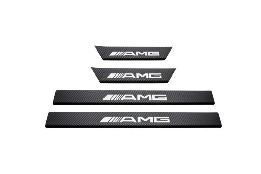MERCEDES C W204 AMG Накладки на пороги, нержавеющая сталь 304, отделка Carb