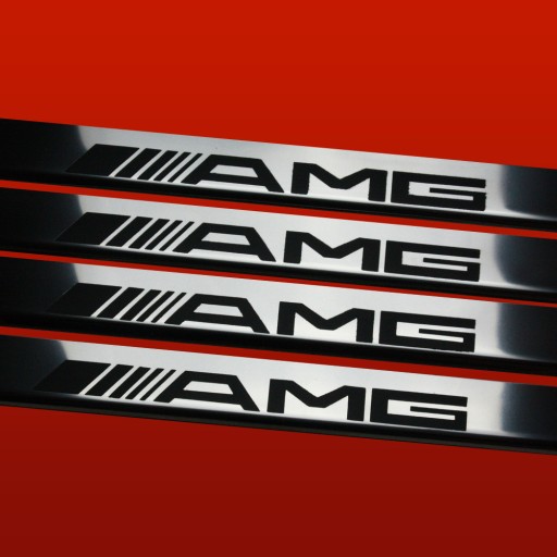 MERCEDES ML W163 AMG Накладки на пороги, глянцевые, нержавеющая сталь 304 с глянцевой отделкой
