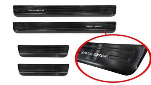 Накладки на пороги SPECIAL EDITION, 4 шт CITROEN C5 AIRCROSS, сталь, чёрный.