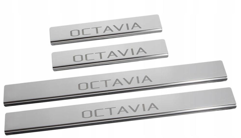 Накладки на пороги Skoda Octavia 2 з 2004 по 2013 рік