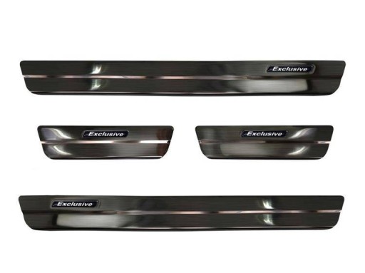 Накладки на пороги для Toyota Corolla XII (черная сталь)