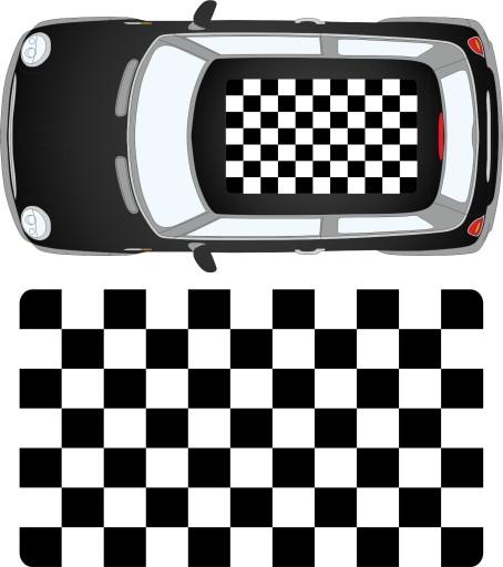 Наклейка MINI COOPER шахматная крыша фольга 3М #3