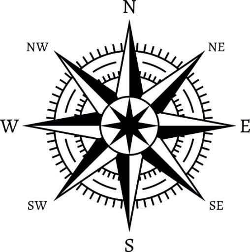 Наклейка Роза Вітрів v10_95x95cm _ полімер _ зелений