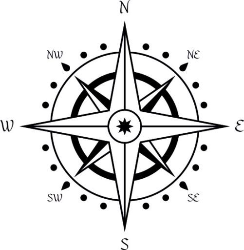Наклейка Роза Вітрів v12_95x95cm _ полімер _ зелений