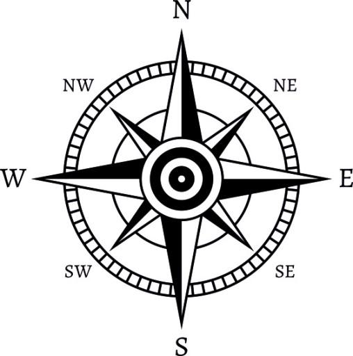 Наклейка Роза ветров v13_95x95cm _ полимер _ зеленый