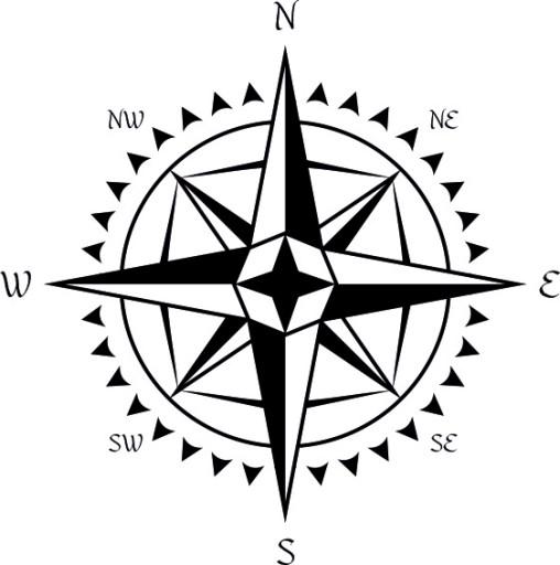 Наклейка Роза Вітрів v14_95x95cm _ полімер _ зелений