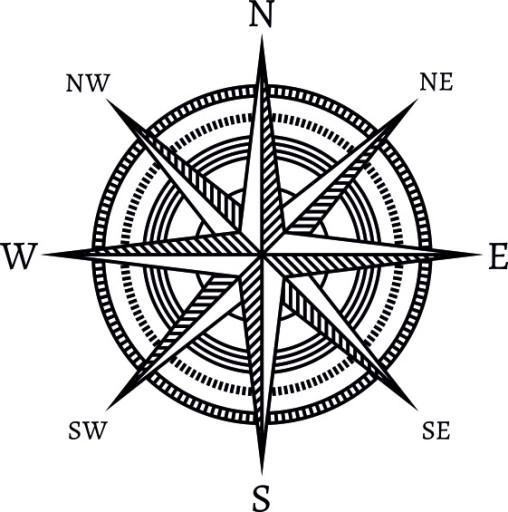 Наклейка Роза Вітрів v16_95x95cm _ полімер _ зелений