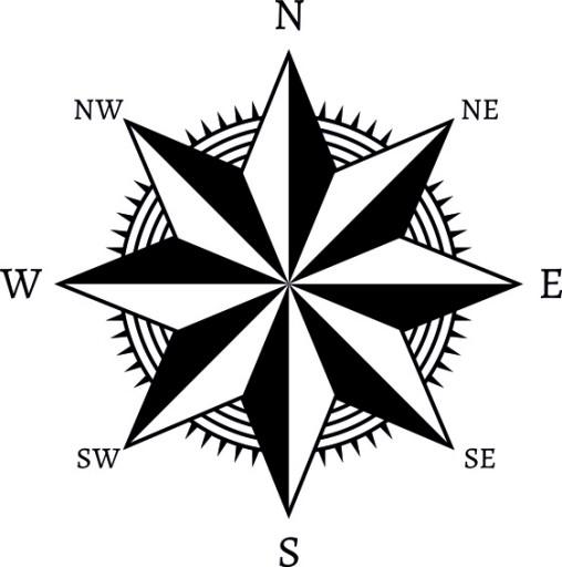 Наклейка Роза ветров v17_95x95cm_полимер_зеленый