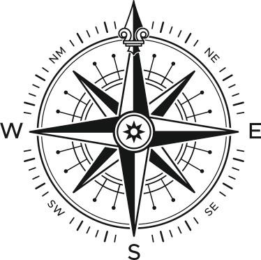 Наклейка Роза Вітрів v1_95x95cm _ полімер _ зелений