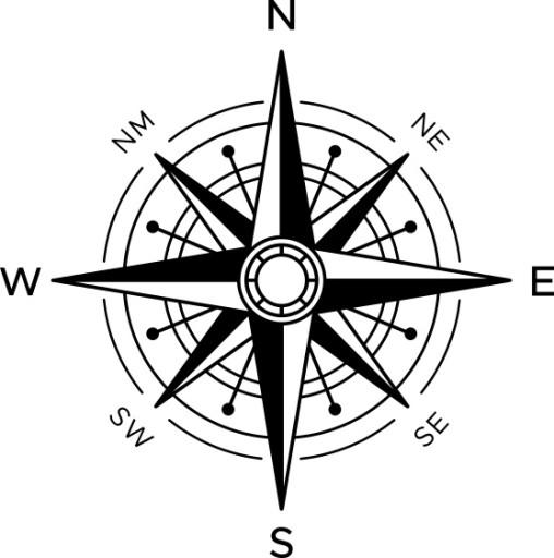 Наклейка Роза Вітрів v6_95x95cm _ полімер _ зелений