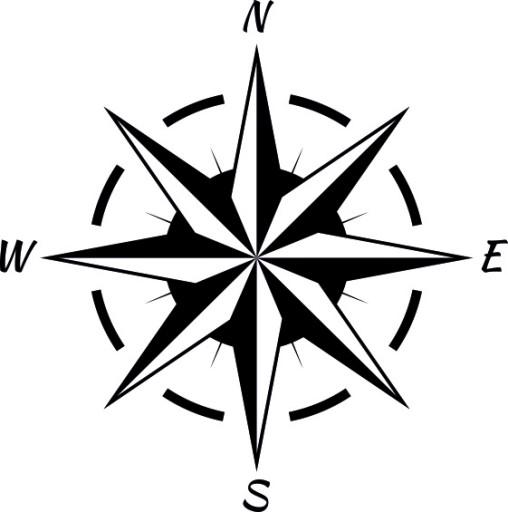 Наклейка Роза Вітрів v7_95x95cm _ полімер _ зелений