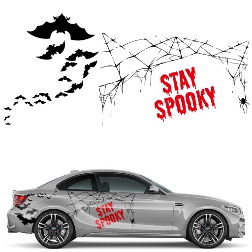 STAY SPOOKY SPIDER WEB BAT HALLOWEEN автомобільна наклейка