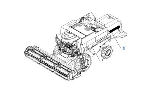 84439383 - Задня наклейка на корпус, ліва, чорна, CNH 84439383