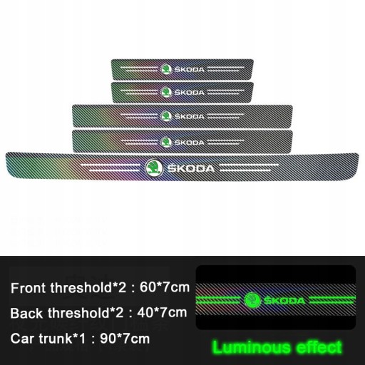 Наклейка на поріг автомобіля Skoda