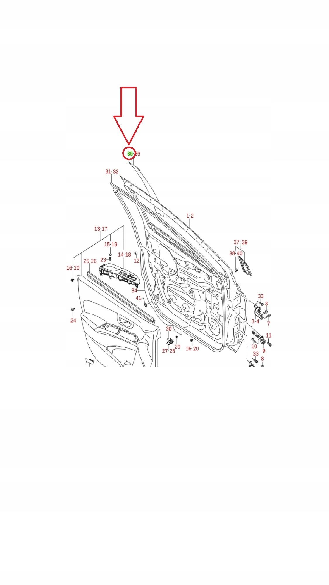 83923-61M00-0CB - Задня наклейка передньої правої двері Suzuki SX4