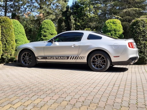 Наклейки, боковые полосы, автомобильная пленка на двери Форд Мустанг