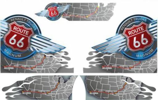 Наклейки RENAULT MAGNUM ROUTE 66_POLIMER_GREEN