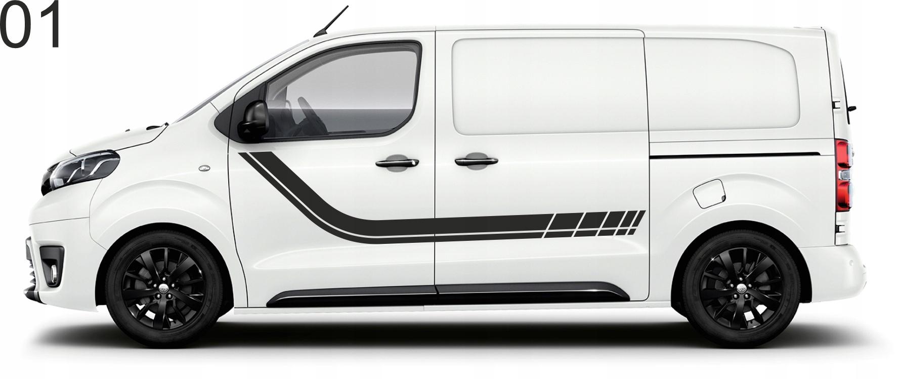 Наклейки Toyota Proace stickers stripes on the sides of the tuning