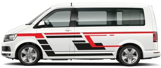 VW T5 T6 Транспортер боковые полосы тюнинг наклейки