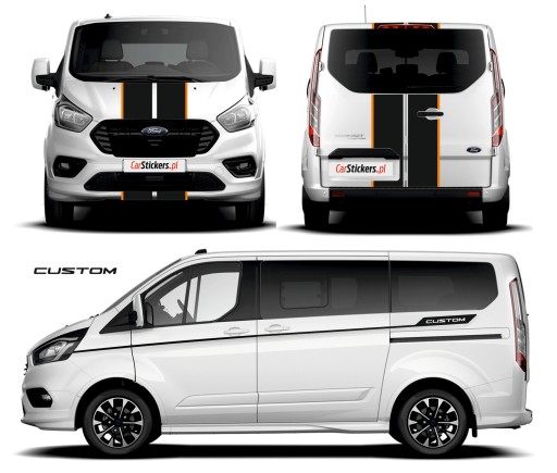 Наклейки на бока макс+крылья дверей FORD TRANSIT CUSTOM Custom