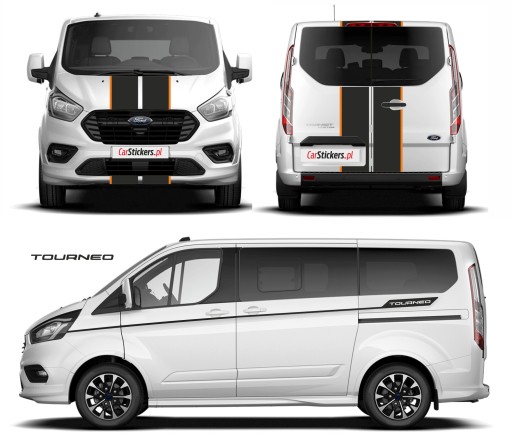 Наклейки на боковини, капот + дверні крила FORD TRANSIT CUSTOM Tourneo