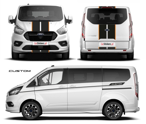 Наклейки на борти, капот+люк FORD TRANSIT CUSTOM Кастом