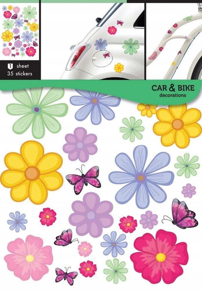 Наклейки на автомобиль-велосипед цветы тема 35 шт.